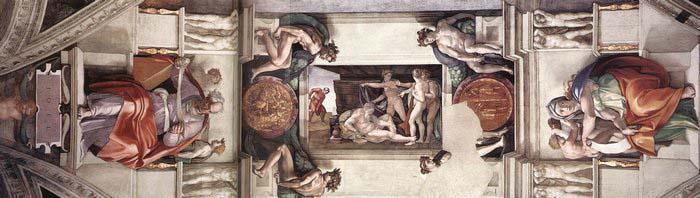 Michelangelo Buonarroti The first bay of the ceiling Germany oil painting art